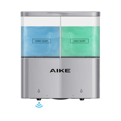 AIKE 2 Chambers Automatic Soap Dispenser Wall Mount Shower Gel Dispenser IPX7 Waterproof , AK1902