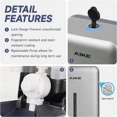 AIKE Manual Push Liquid Soap Dispenser for Commercial Bathroom 27oz Large Capacity,Model AK1006