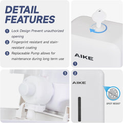 AIKE Manual Push Liquid Soap Dispenser for Commercial Bathroom 27oz Large Capacity,Model AK1006